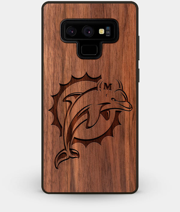 Best Custom Engraved Walnut Wood Miami Dolphins Note 9 Case - Engraved In Nature