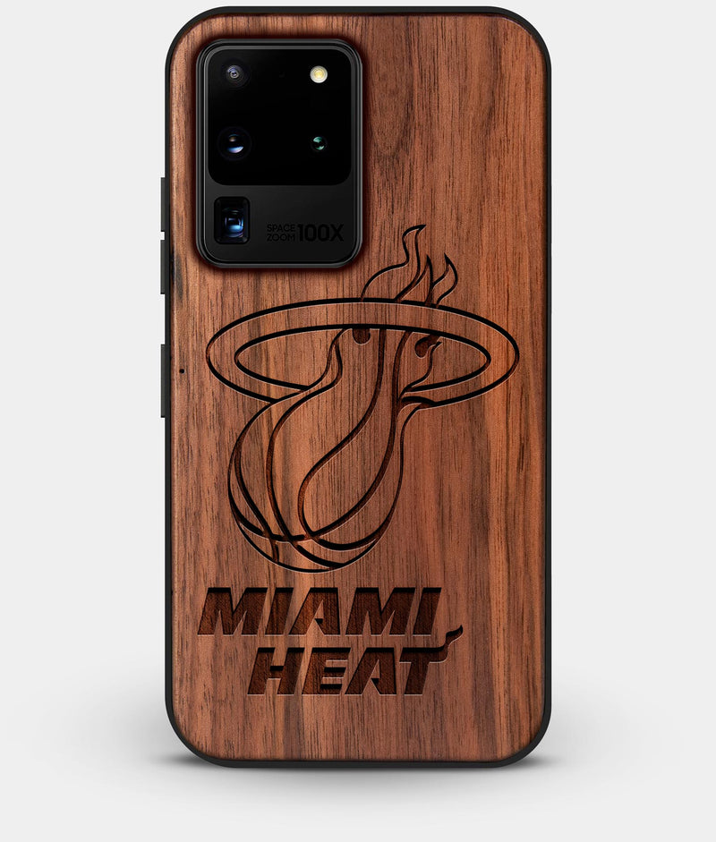 Best Custom Engraved Walnut Wood Miami Heat Galaxy S20 Ultra Case - Engraved In Nature