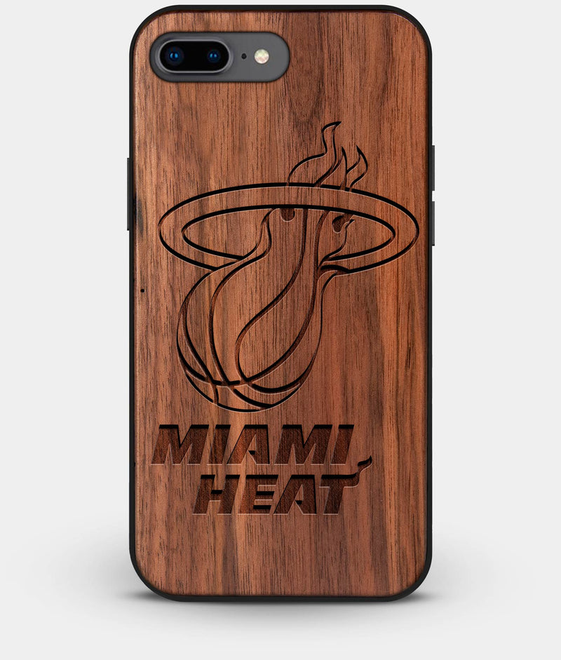 Best Custom Engraved Walnut Wood Miami Heat iPhone 8 Plus Case - Engraved In Nature