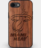 Best Custom Engraved Walnut Wood Miami Heat iPhone SE Case - Engraved In Nature