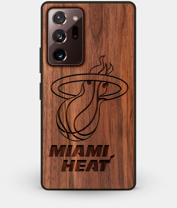 Best Custom Engraved Walnut Wood Miami Heat Note 20 Ultra Case - Engraved In Nature