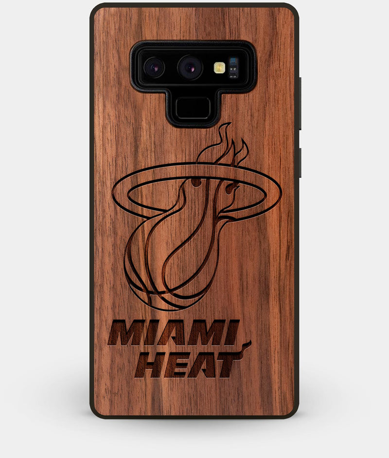 Best Custom Engraved Walnut Wood Miami Heat Note 9 Case - Engraved In Nature