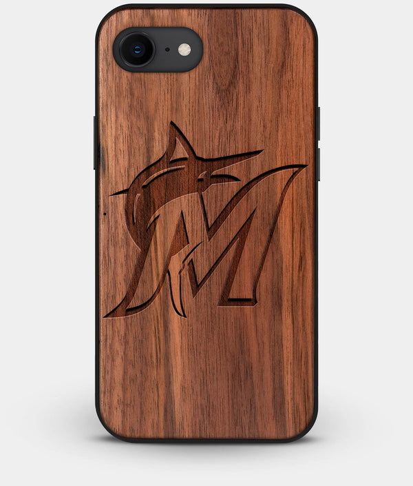 Best Custom Engraved Walnut Wood Miami Marlins iPhone 7 Case - Engraved In Nature