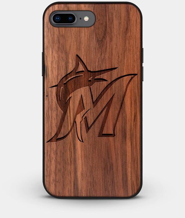 Best Custom Engraved Walnut Wood Miami Marlins iPhone 7 Plus Case - Engraved In Nature