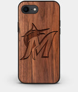 Best Custom Engraved Walnut Wood Miami Marlins iPhone 8 Case - Engraved In Nature