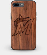 Best Custom Engraved Walnut Wood Miami Marlins iPhone 8 Plus Case - Engraved In Nature