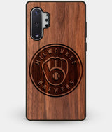 Best Custom Engraved Walnut Wood Milwaukee Brewers Note 10 Plus Case - Engraved In Nature