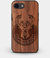 Best Custom Engraved Walnut Wood Milwaukee Bucks iPhone 8 Case - Engraved In Nature