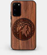 Best Custom Engraved Walnut Wood Minnesota Timberwolves Galaxy S20 Case - Engraved In Nature