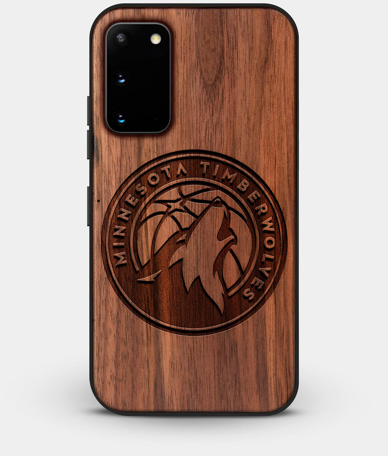 Best Custom Engraved Walnut Wood Minnesota Timberwolves Galaxy S20 Case - Engraved In Nature