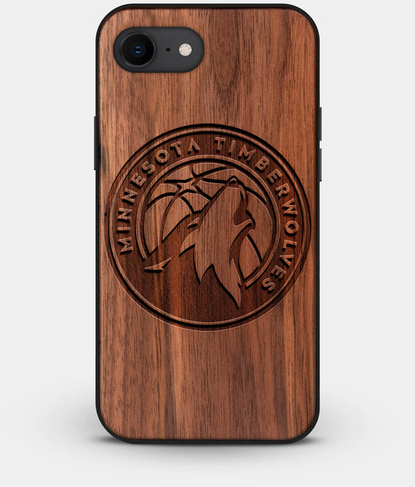 Best Custom Engraved Walnut Wood Minnesota Timberwolves iPhone 8 Case - Engraved In Nature