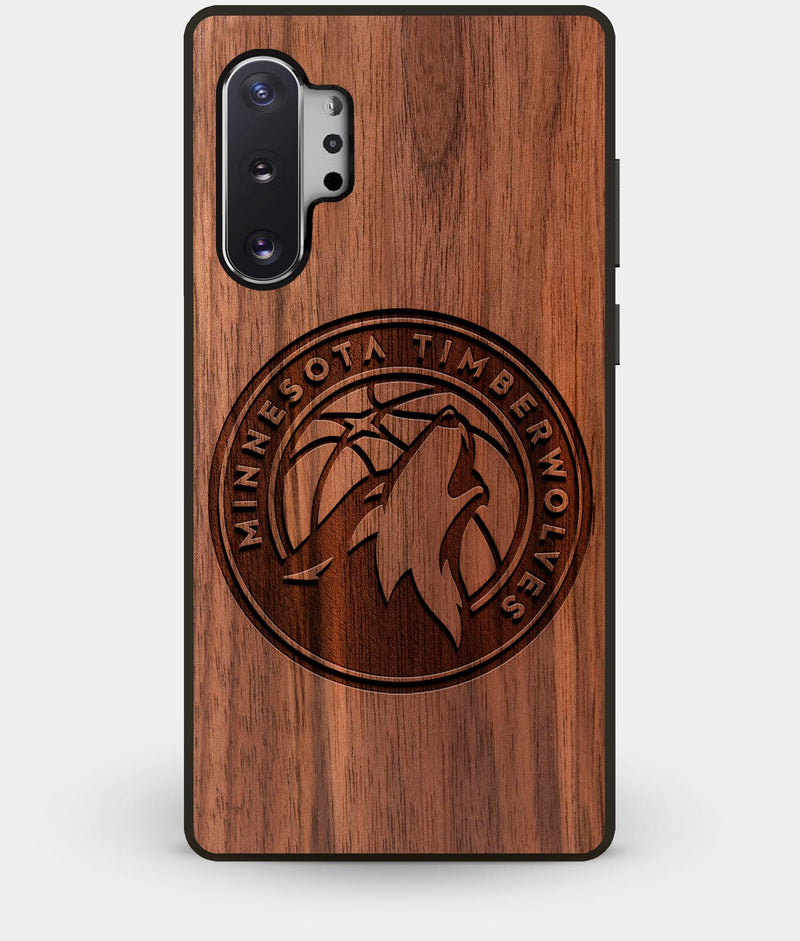 Best Custom Engraved Walnut Wood Minnesota Timberwolves Note 10 Plus Case - Engraved In Nature