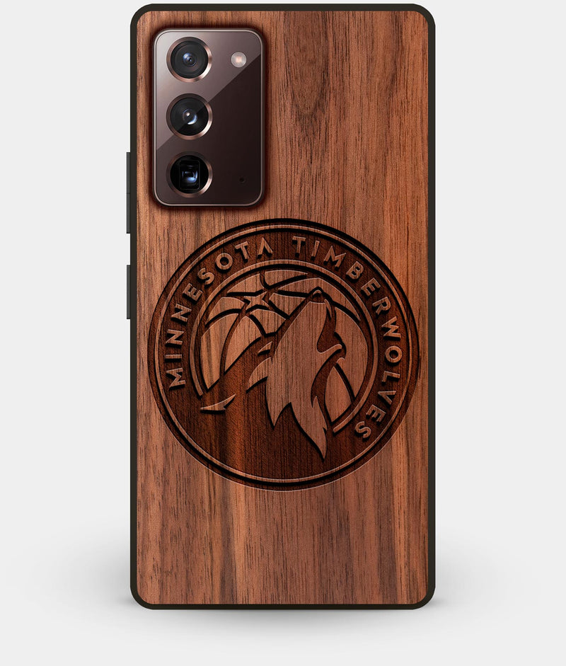 Best Custom Engraved Walnut Wood Minnesota Timberwolves Note 20 Case - Engraved In Nature