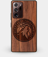 Best Custom Engraved Walnut Wood Minnesota Timberwolves Note 20 Ultra Case - Engraved In Nature