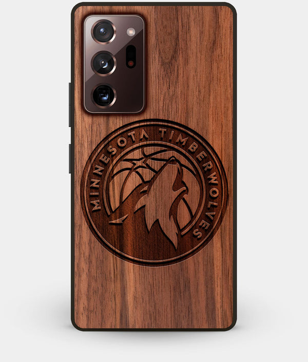 Best Custom Engraved Walnut Wood Minnesota Timberwolves Note 20 Ultra Case - Engraved In Nature
