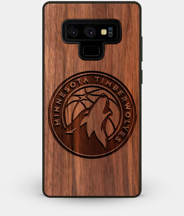 Best Custom Engraved Walnut Wood Minnesota Timberwolves Note 9 Case - Engraved In Nature