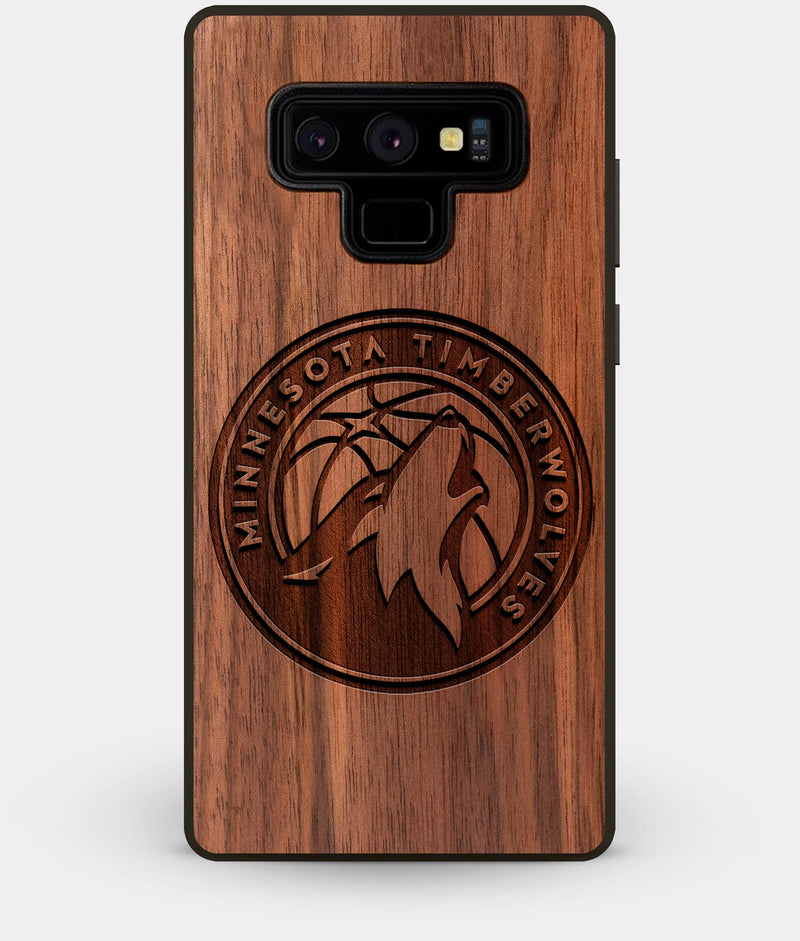 Best Custom Engraved Walnut Wood Minnesota Timberwolves Note 9 Case - Engraved In Nature