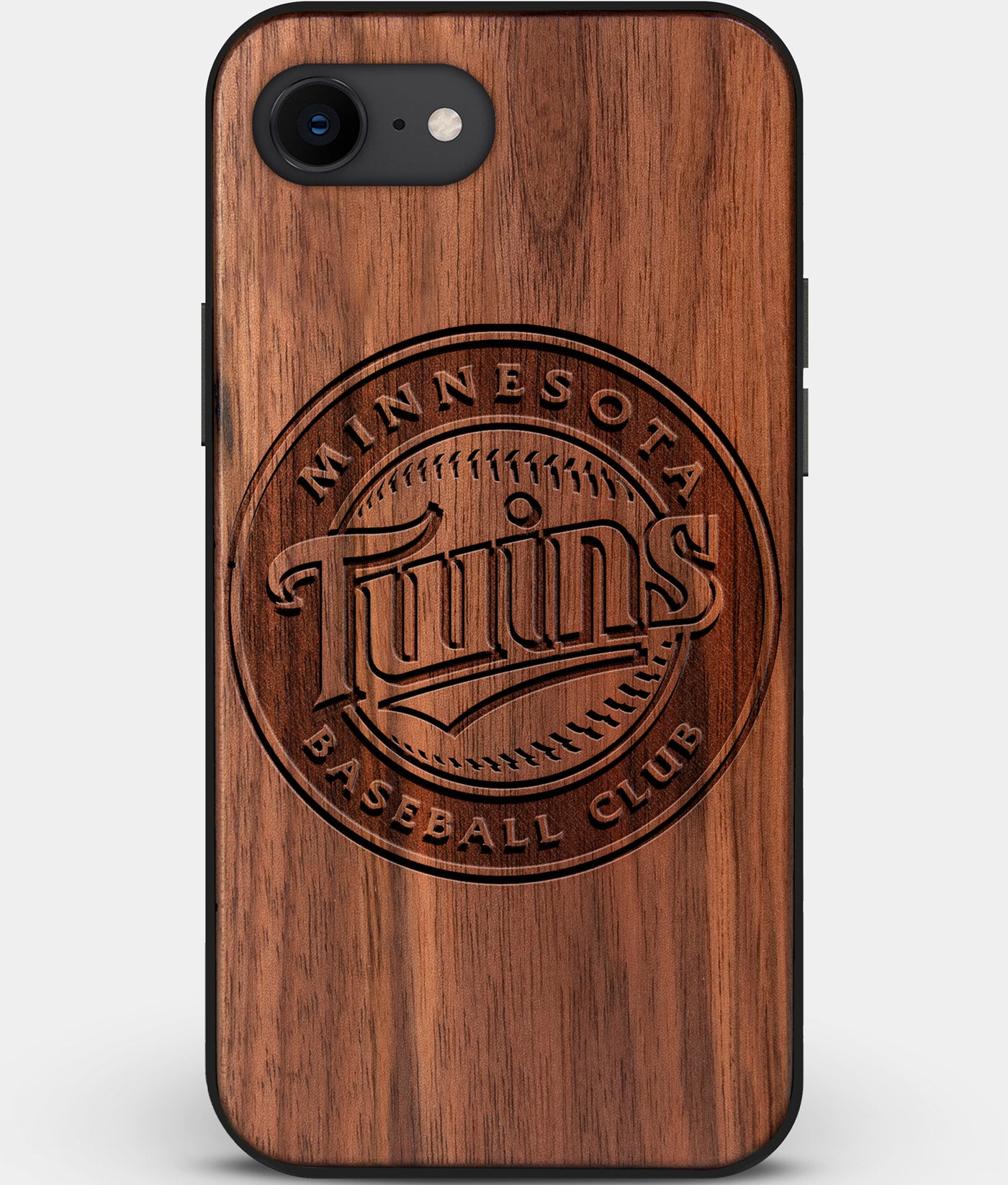 Best Custom Engraved Walnut Wood Minnesota Twins iPhone SE Case - Engraved In Nature