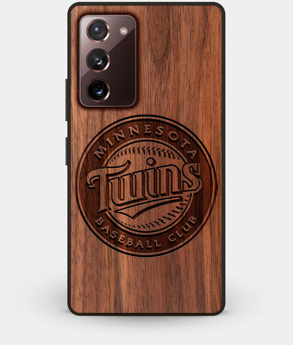 Best Custom Engraved Walnut Wood Minnesota Twins Note 20 Case - Engraved In Nature