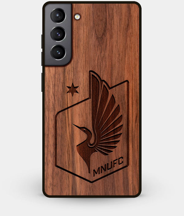 Best Walnut Wood Minnesota United FC Galaxy S21 Case - Custom Engraved Cover - Engraved In Nature
