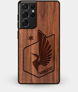 Best Walnut Wood Minnesota United FC Galaxy S21 Ultra Case - Custom Engraved Cover - Engraved In Nature