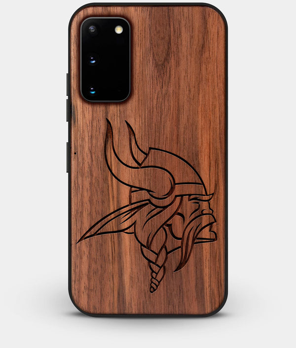 Best Walnut Wood Minnesota Vikings Galaxy S20 FE Case - Custom Engraved Cover - Engraved In Nature