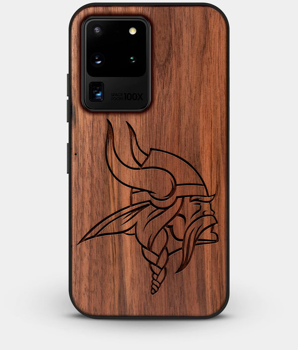 Best Custom Engraved Walnut Wood Minnesota Vikings Galaxy S20 Ultra Case - Engraved In Nature