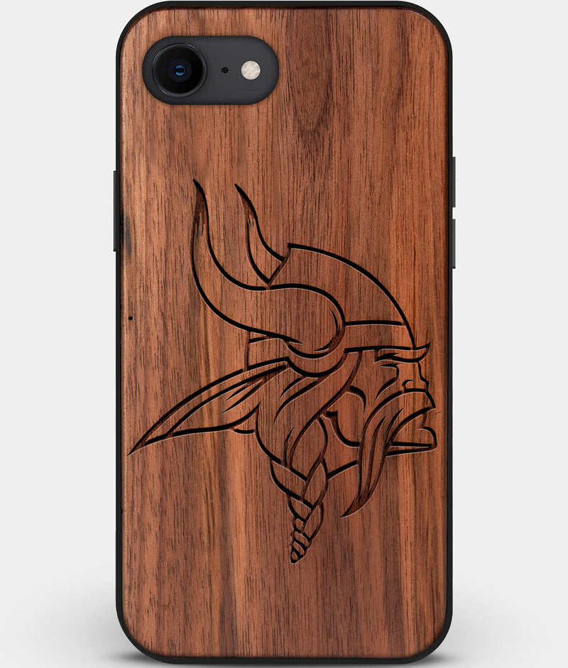 Best Custom Engraved Walnut Wood Minnesota Vikings iPhone SE Case - Engraved In Nature
