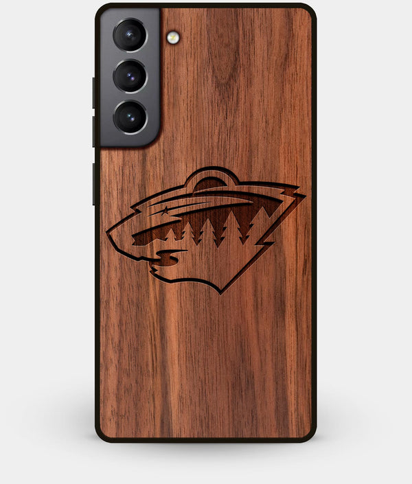 Best Walnut Wood Minnesota Wild Galaxy S21 Case - Custom Engraved Cover - Engraved In Nature