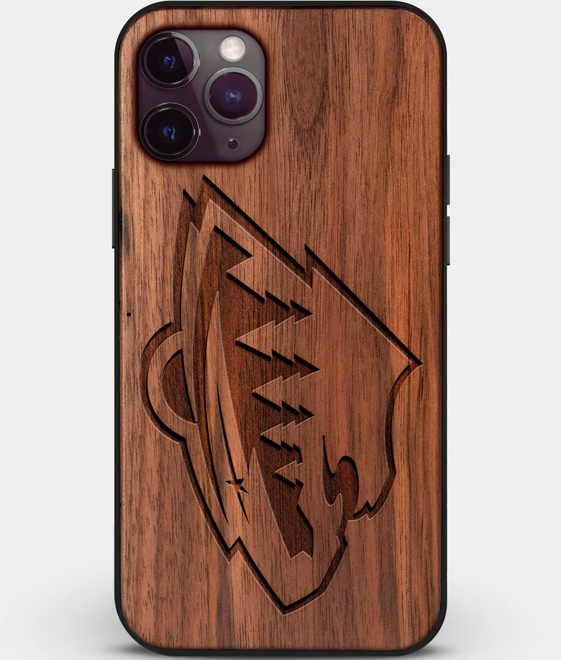 Custom Carved Wood Minnesota Wild iPhone 11 Pro Case | Personalized Walnut Wood Minnesota Wild Cover, Birthday Gift, Gifts For Him, Monogrammed Gift For Fan | by Engraved In Nature