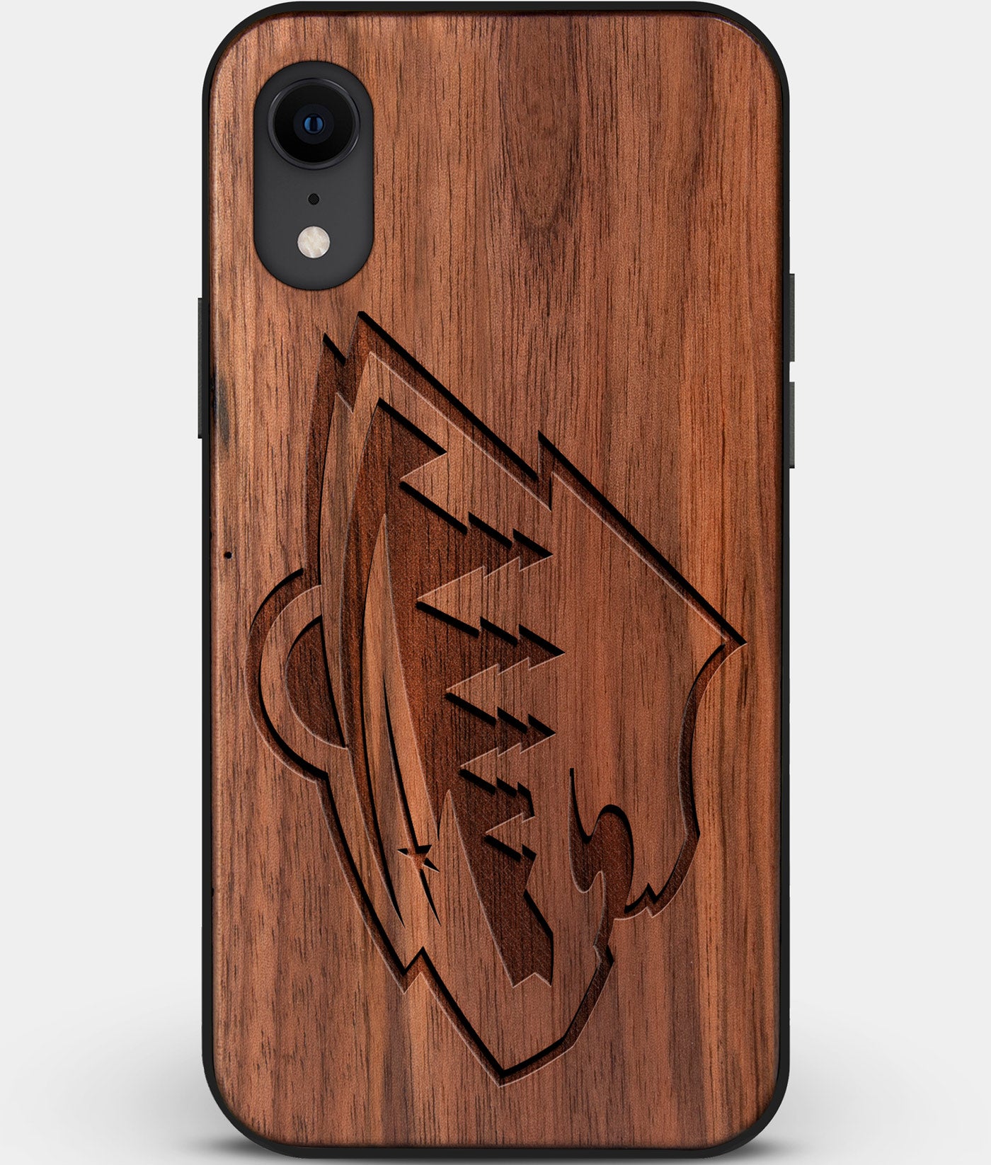 Custom Carved Wood Minnesota Wild iPhone XR Case | Personalized Walnut Wood Minnesota Wild Cover, Birthday Gift, Gifts For Him, Monogrammed Gift For Fan | by Engraved In Nature