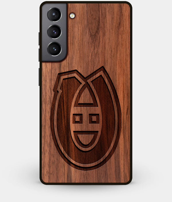 Best Walnut Wood Montreal Canadiens Galaxy S21 Case - Custom Engraved Cover - Engraved In Nature