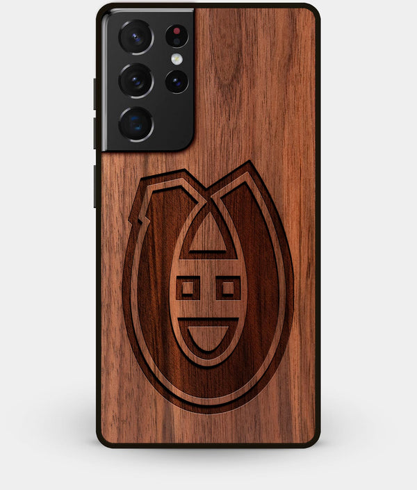 Best Walnut Wood Montreal Canadiens Galaxy S21 Ultra Case - Custom Engraved Cover - Engraved In Nature
