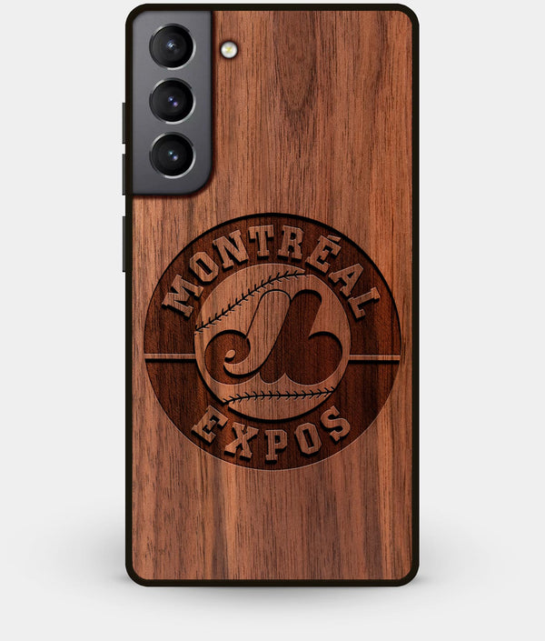 Best Walnut Wood Montreal Expos Galaxy S21 Case - Custom Engraved Cover - Engraved In Nature