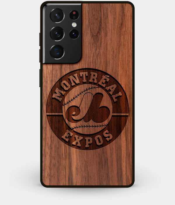 Best Walnut Wood Montreal Expos Galaxy S21 Ultra Case - Custom Engraved Cover - Engraved In Nature