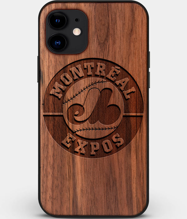 Custom Carved Wood Montreal Expos iPhone 11 Case | Personalized Walnut Wood Montreal Expos Cover, Birthday Gift, Gifts For Him, Monogrammed Gift For Fan | by Engraved In Nature