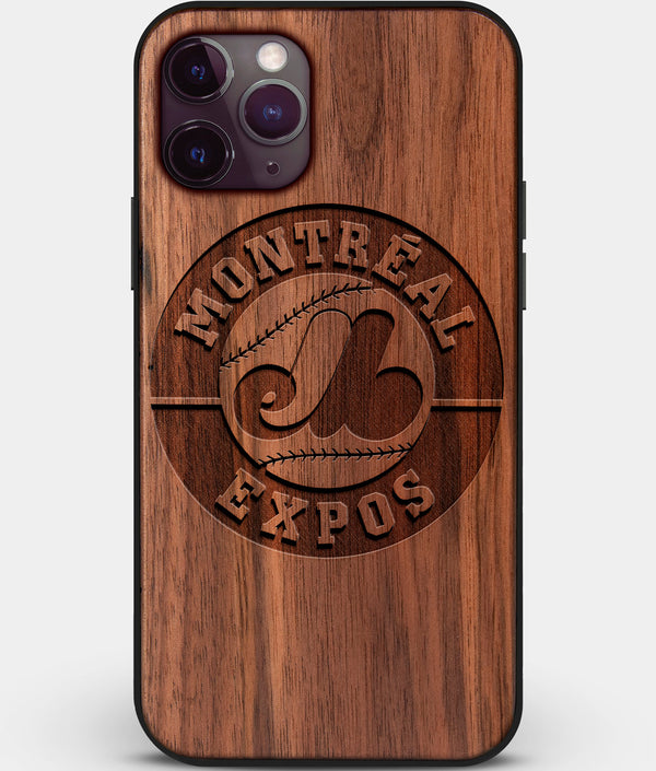 Custom Carved Wood Montreal Expos iPhone 11 Pro Case | Personalized Walnut Wood Montreal Expos Cover, Birthday Gift, Gifts For Him, Monogrammed Gift For Fan | by Engraved In Nature