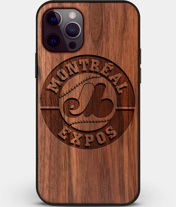Custom Carved Wood Montreal Expos iPhone 12 Pro Case | Personalized Walnut Wood Montreal Expos Cover, Birthday Gift, Gifts For Him, Monogrammed Gift For Fan | by Engraved In Nature