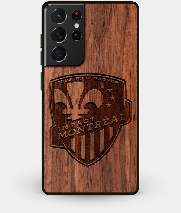 Best Walnut Wood Montreal Impact Galaxy S21 Ultra Case - Custom Engraved Cover - Engraved In Nature