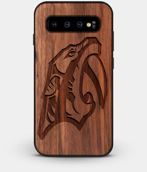 Best Custom Engraved Walnut Wood Nashville Predators Galaxy S10 Plus Case - Engraved In Nature