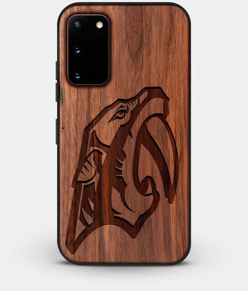 Best Walnut Wood Nashville Predators Galaxy S20 FE Case - Custom Engraved Cover - Engraved In Nature