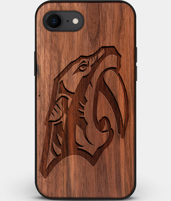 Best Custom Engraved Walnut Wood Nashville Predators iPhone SE Case - Engraved In Nature