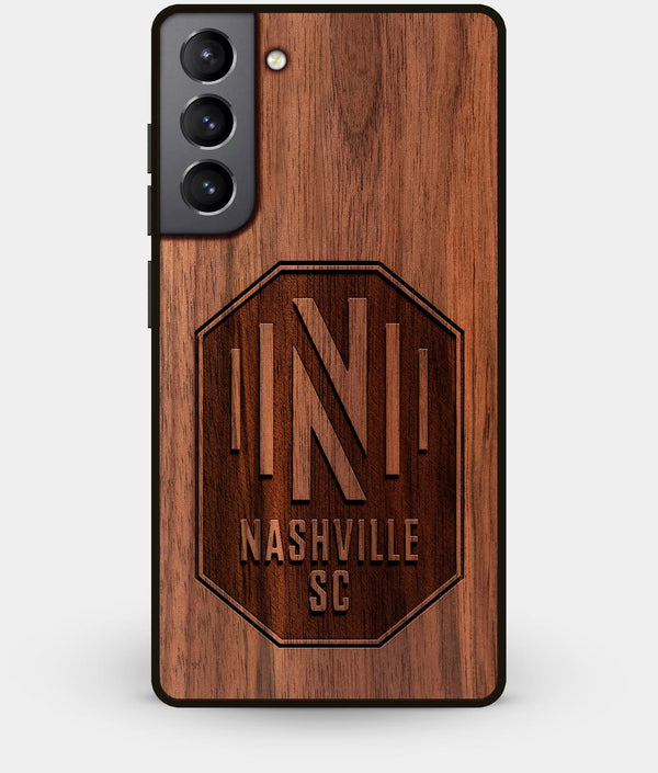 Best Walnut Wood Nashville SC Galaxy S21 Case - Custom Engraved Cover - Engraved In Nature
