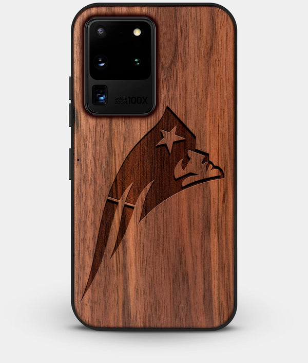 Best Custom Engraved Walnut Wood New England Patriots Galaxy S20 Ultra Case - Engraved In Nature
