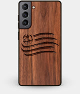 Best Walnut Wood New England Revolution Galaxy S21 Case - Custom Engraved Cover - Engraved In Nature