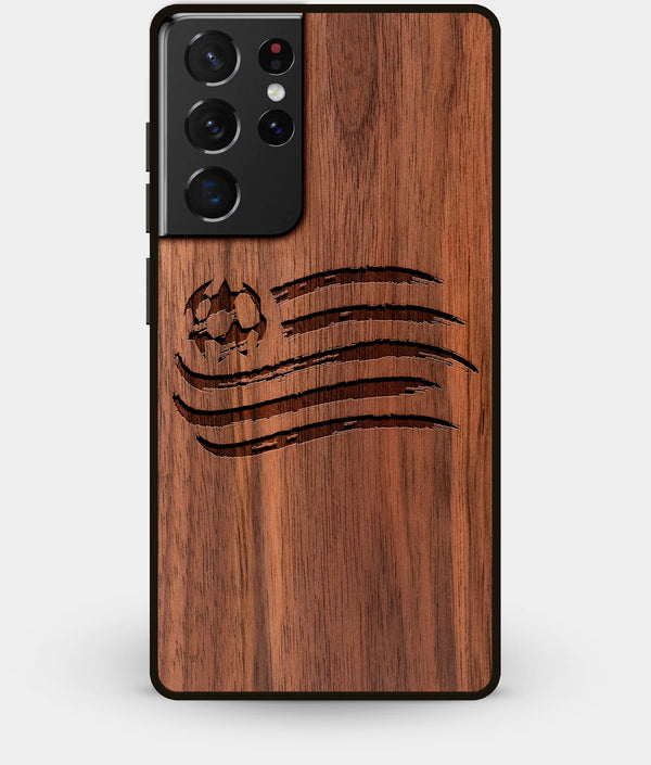 Best Walnut Wood New England Revolution Galaxy S21 Ultra Case - Custom Engraved Cover - Engraved In Nature
