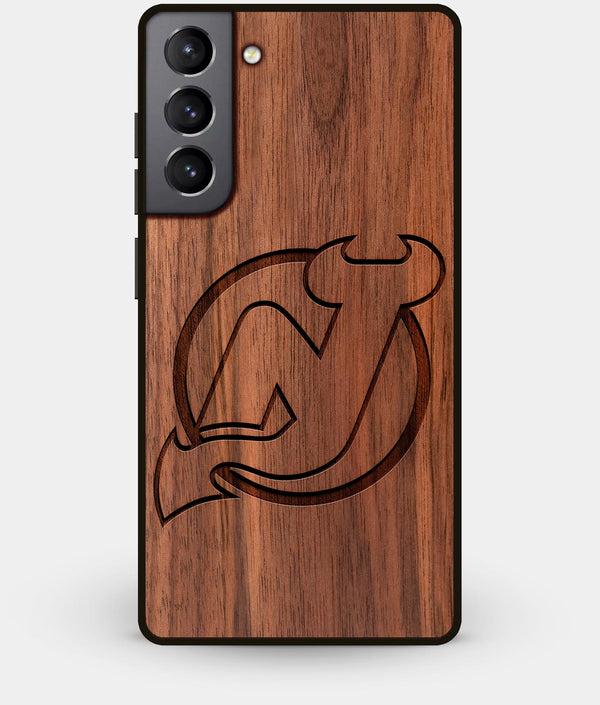 Best Walnut Wood New Jersey Devils Galaxy S21 Case - Custom Engraved Cover - Engraved In Nature