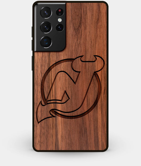 Best Walnut Wood New Jersey Devils Galaxy S21 Ultra Case - Custom Engraved Cover - Engraved In Nature