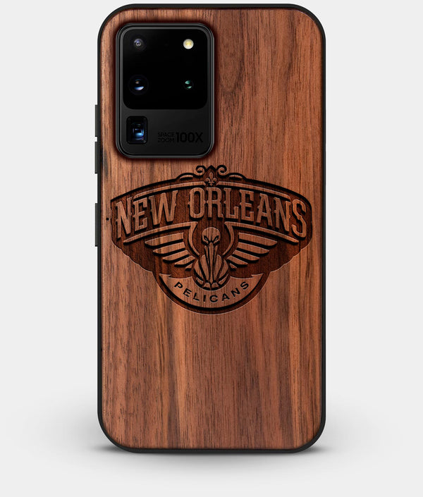 Best Custom Engraved Walnut Wood New Orleans Pelicans Galaxy S20 Ultra Case - Engraved In Nature