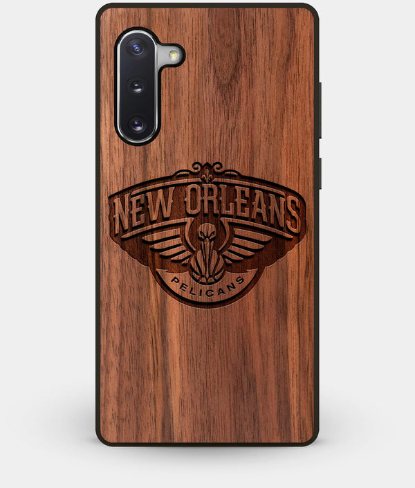 Best Custom Engraved Walnut Wood New Orleans Pelicans Note 10 Case - Engraved In Nature
